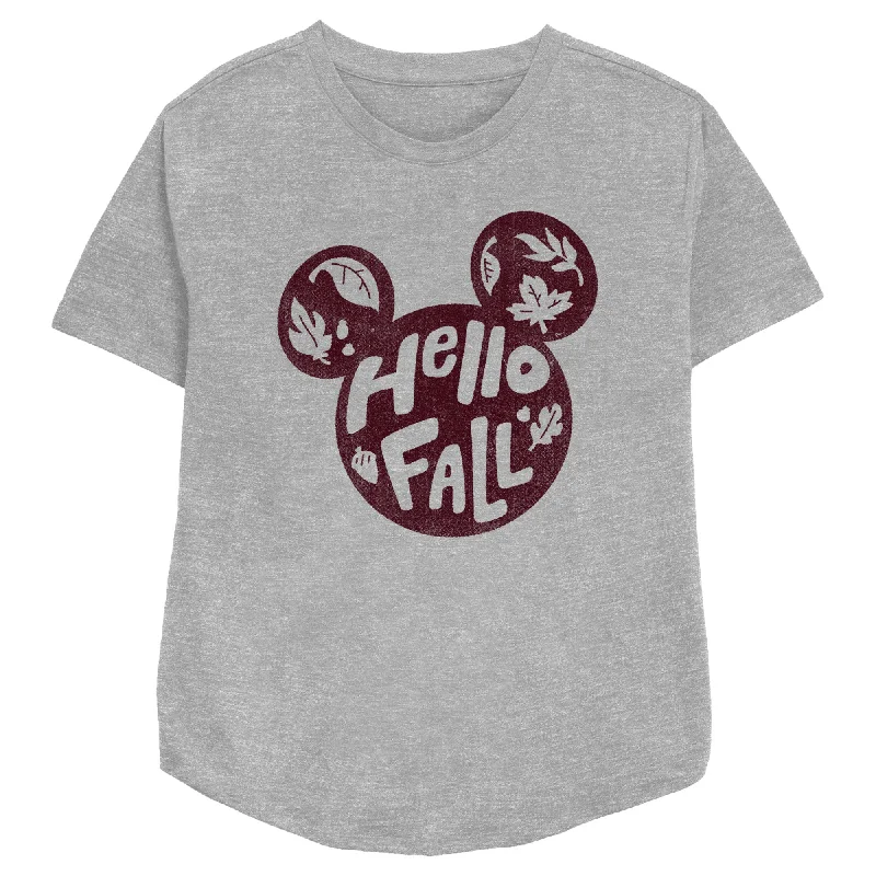 Women's Mickey & Friends Mickey and Friends Hello Fall T-Shirt-- Terry Blend Velvet Blend Canvas Blend