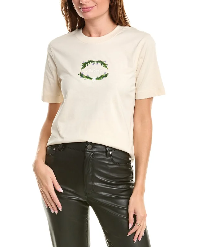 Burberry Thistle Logo T-Shirt-- Polka Dot Checkered Tartan
