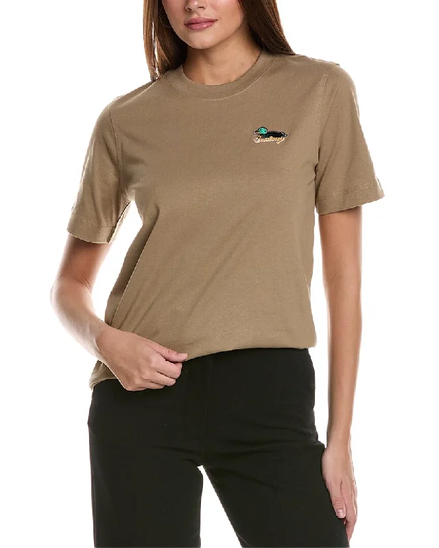 Burberry Logo T-Shirt-- Notch Collar Peter Pan Collar Cowl Neck