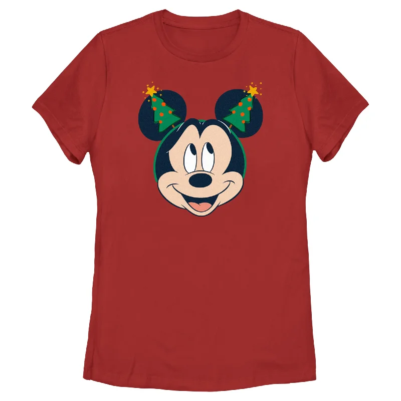 Women's Mickey & Friends Christmas Tree Ears T-Shirt-- Machine Wash Dry Clean Hand Wash