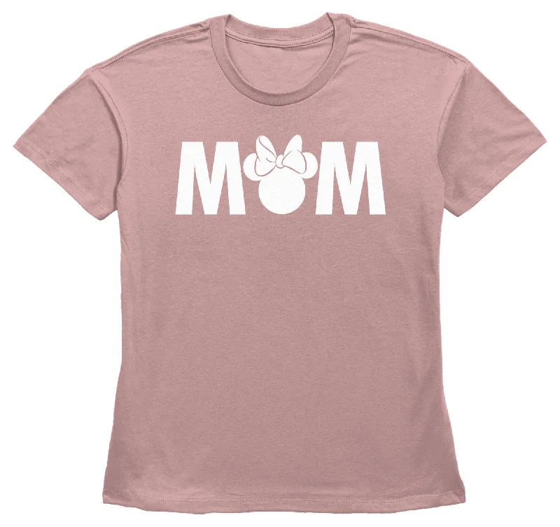 Women's Mickey & Friends Mother's Day Minnie Mouse Mom T-Shirt-- Denim Fabric Leather Fabric Suede Fabric