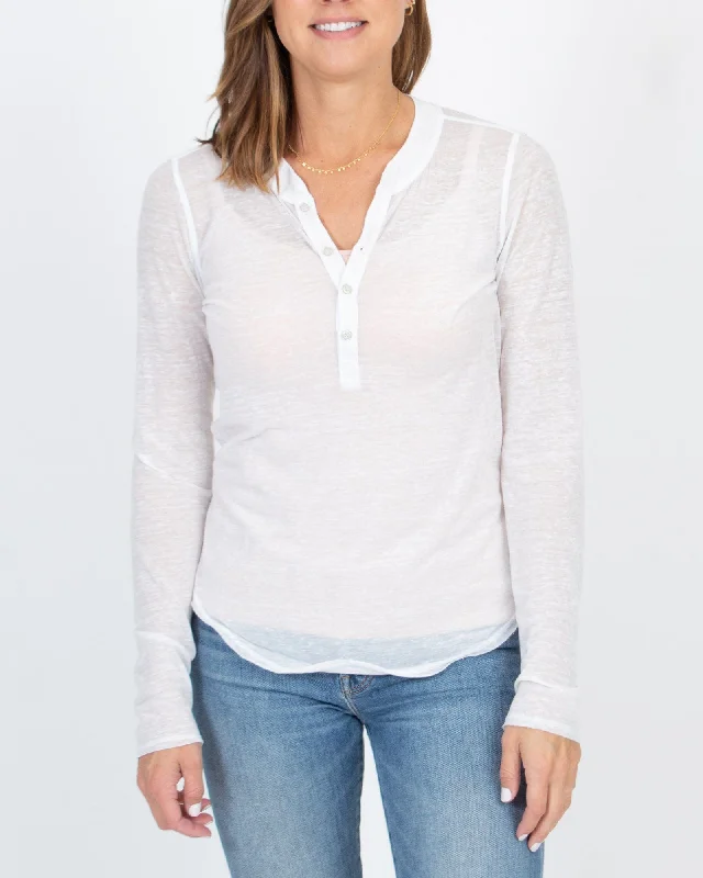 Henley Long Sleeve Shirt-- Handmade Hand-knitted Hand-woven