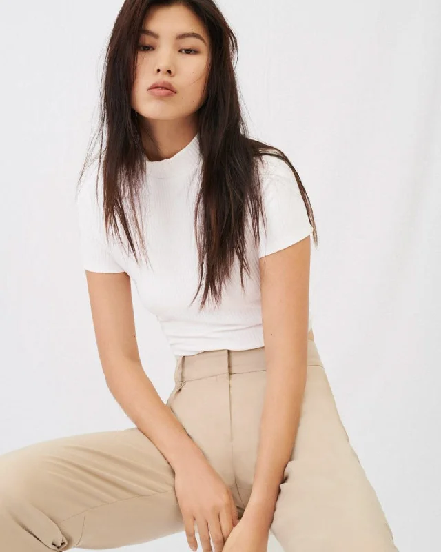 Ribbed Tie Back T-Shirt-- Graphic Embroidered Appliqued