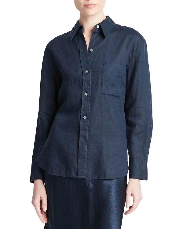 Vince Easy Button Down Shirt-- Chenille Blend Fleece Blend Nylon Blend