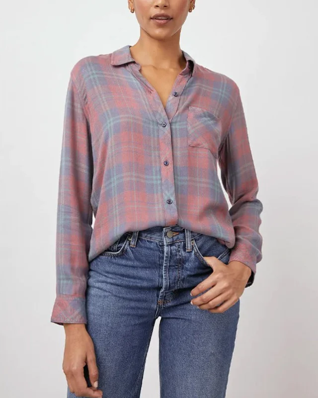 "Hunter" Plaid Button Down Shirt-- Hooded Caped Shawl Collar