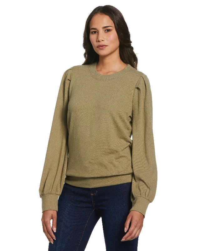 Pleat Sleeve Knit Shirt-- Welt Pockets Slit Pockets Flap Pockets