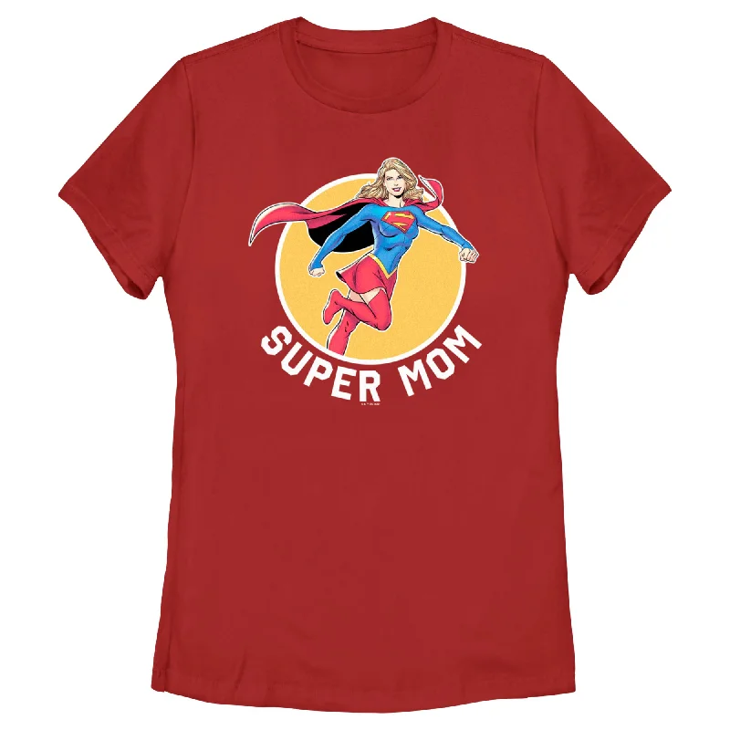 Women's Superman Supergirl Mom T-Shirt-- Layered Multi-layer Single Layer
