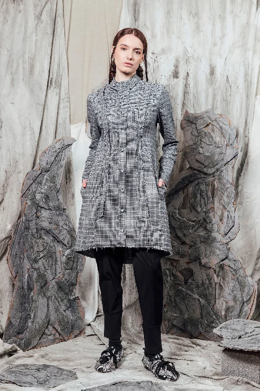 AW24 JADIS TUNIC SHIRT - RIVERSTONE CHECK-- Front Pockets Side Pockets Patch Pockets