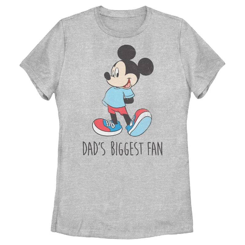 Women's Mickey & Friends Dad’s Biggest Fan T-Shirt-- Fleece Fabric Down Fabric Feather Fabric