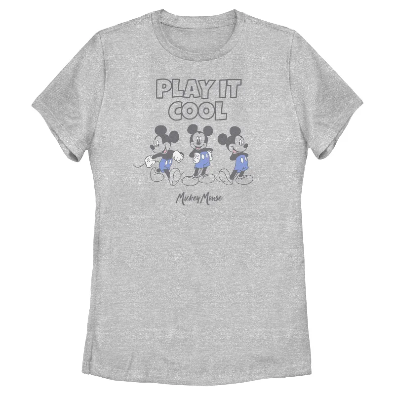 Women's Mickey & Friends Play It Cool T-Shirt-- Solid Print Embellished