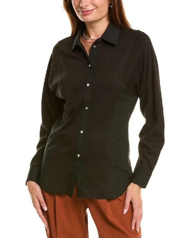 Theory Seam Chinch Shirt-- Zippered Front Buttoned Front Snap Front