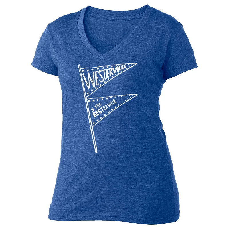 Westerville is the Besterville : Women's t-shirt or v-neck-- Silk Blend Satin Velvet