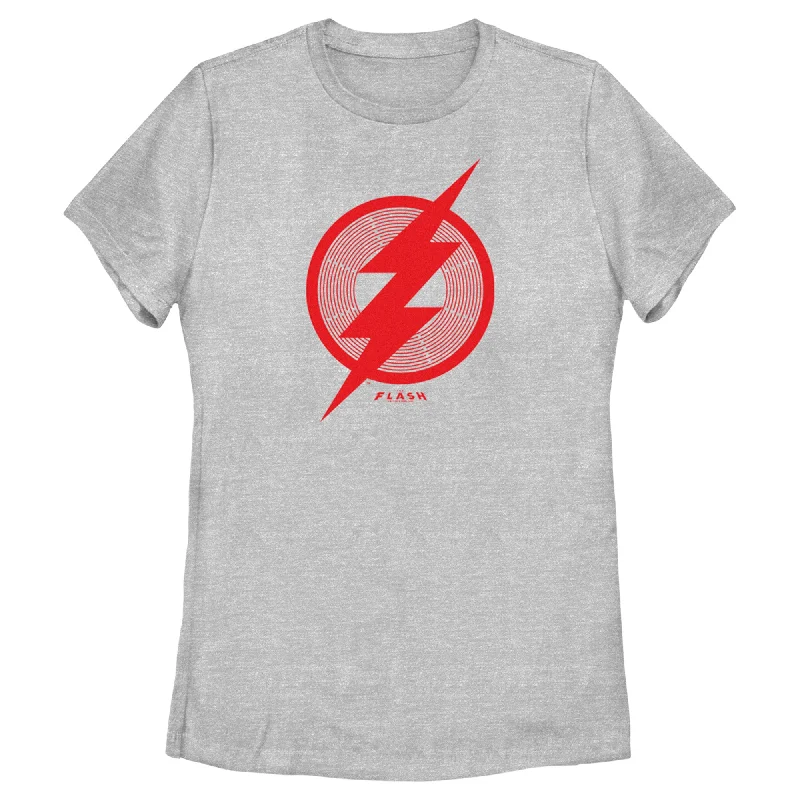 Women's The Flash Red Lightning Bolt Symbol T-Shirt-- Thin T-Shirt Open Front Quick Dry