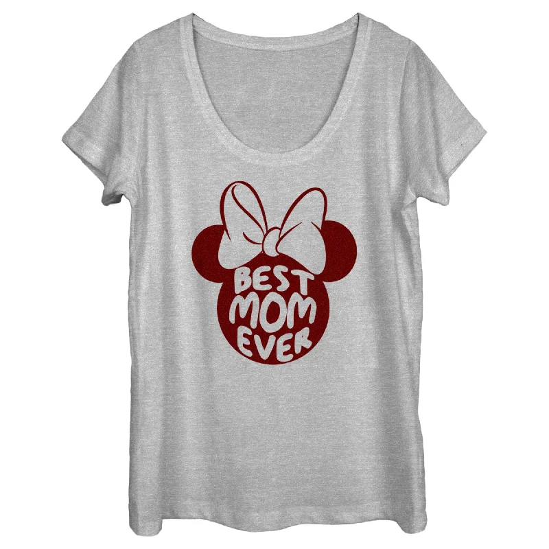 Women's Minnie Mouse Best Mom Ever Silhouette T-Shirt-- Chenille Brocade Lace