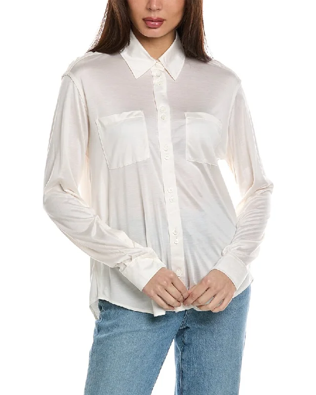 Burberry Silk Shirt-- Print Jacquard Patchwork