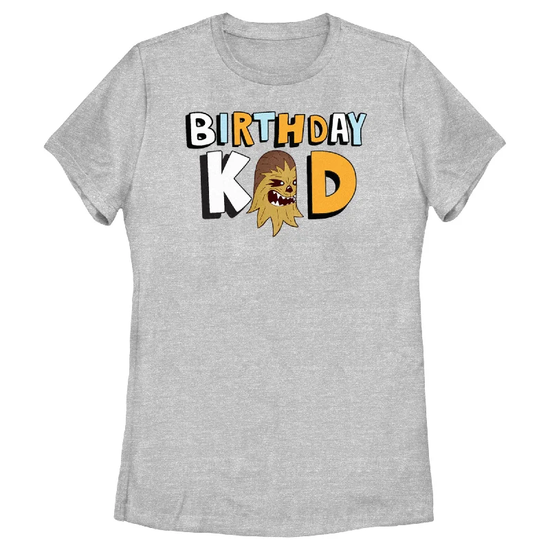 Women's Star Wars Chewbacca Birthday Kid T-Shirt-- Ribbed Striped Patterned