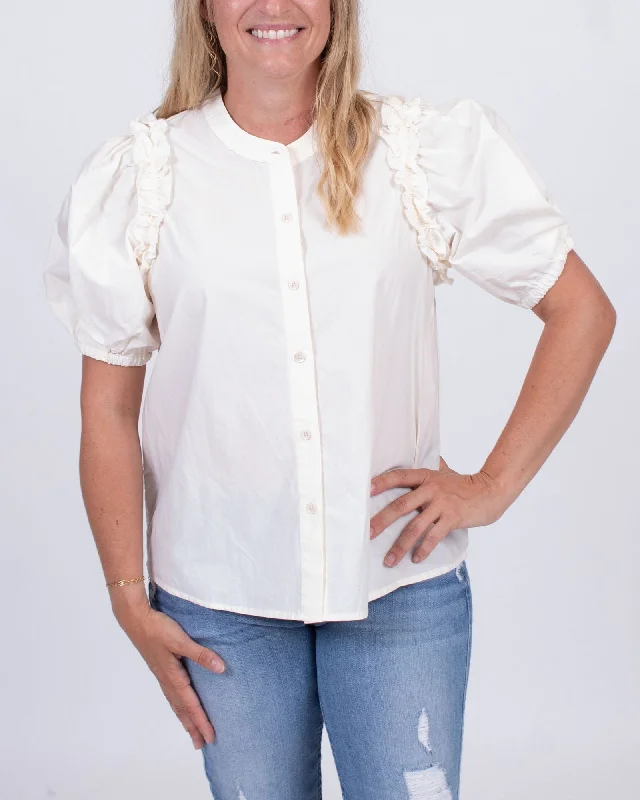 "Manuella" Shirt-- Solid Color Striped Floral