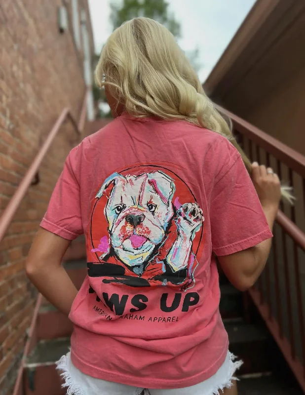American Graham Apparel UGA Comfor Colors  Womens T-shirt Paws Up-- Welt Pockets Slit Pockets Flap Pockets
