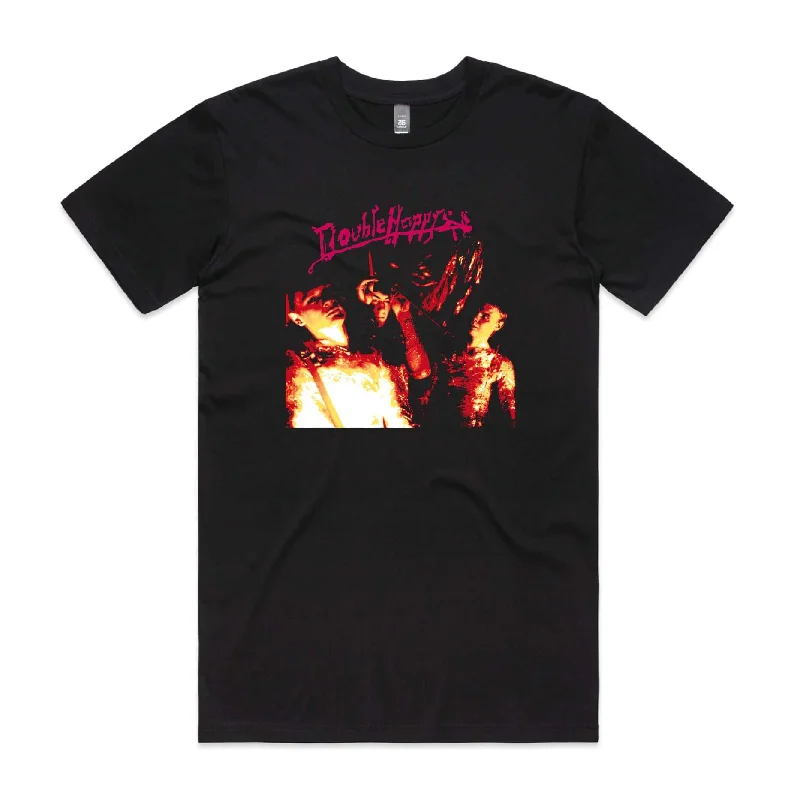 Doublehappys Nerves - T-Shirt (Black)-- Silk Blend Satin Velvet