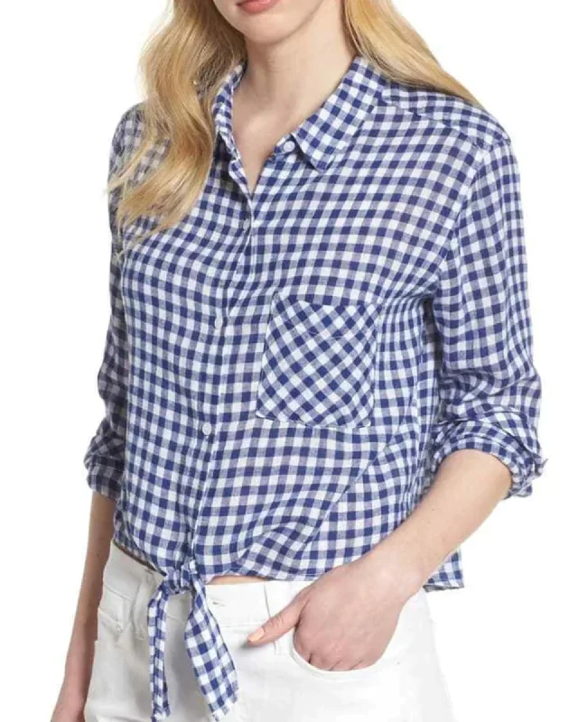 "Val" Tie Front Button Down Shirt-- Rayon Fabric Velvet Fabric Corduroy Fabric
