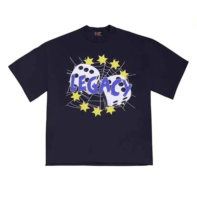 Streetwear Aesthetic Dice Print T-Shirt-- Machine Wash Dry Clean Hand Wash