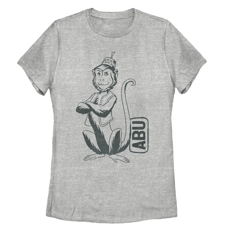 Women's Aladdin Cartoon Abu Profile T-Shirt-- Zippered Front Buttoned Front Snap Front