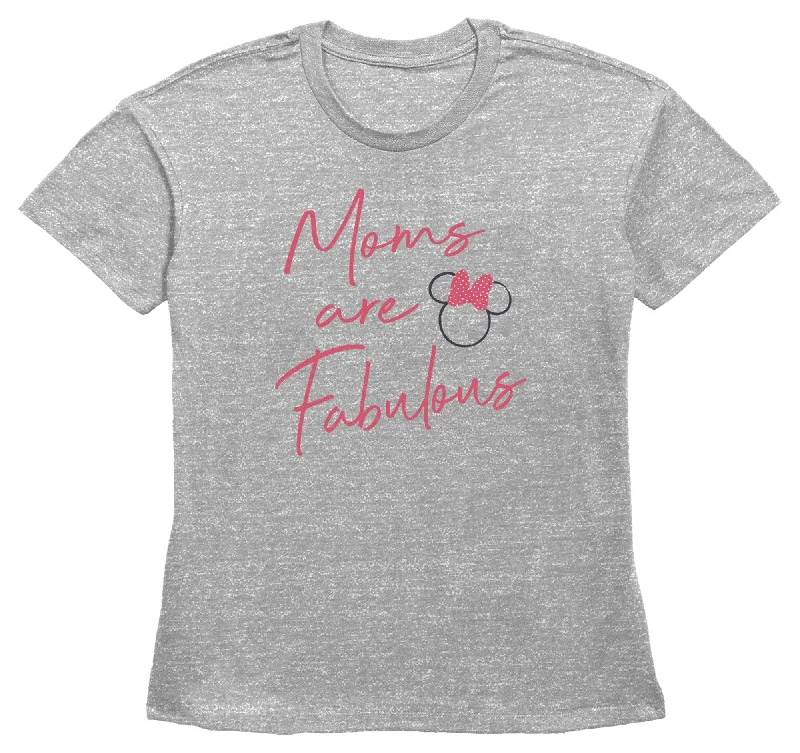 Women's Mickey & Friends Mother's Day Minnie Pink Logo T-Shirt-- Satin Fabric Silk Fabric Chiffon Fabric