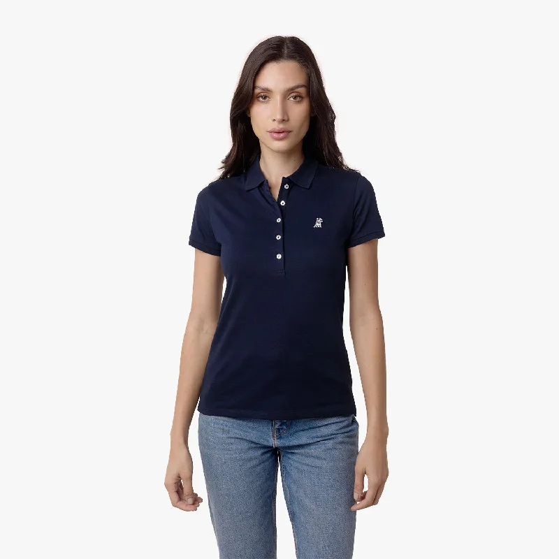 Women's Slim Fit Polo Shirt-- V-Neck T-Shirt Long Sleeve Cotton