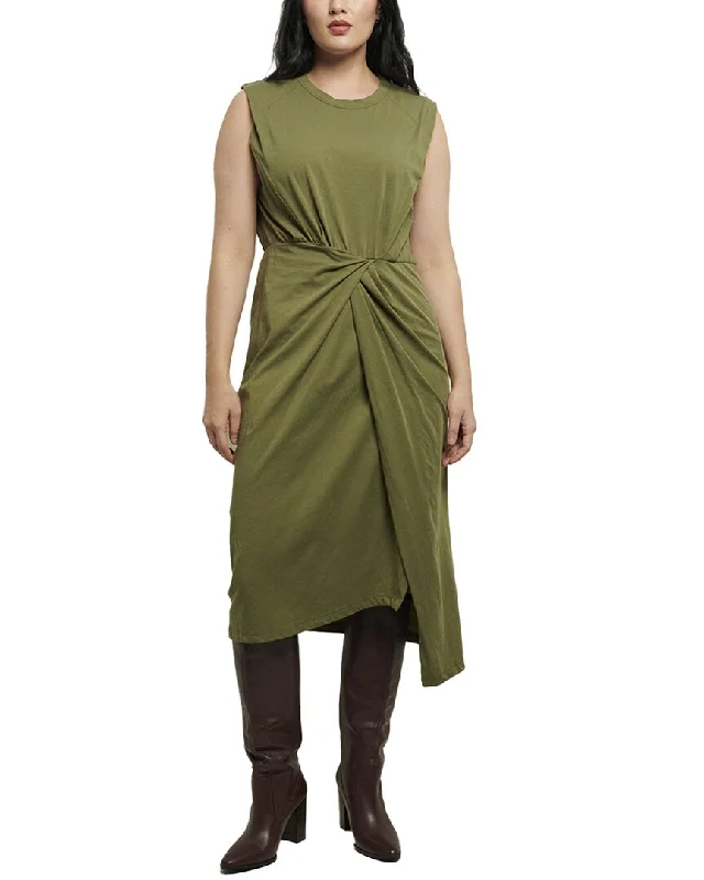 Derek Lam 10 Crosby Landry T-Shirt Dress-- Asymmetrical Pockets Print