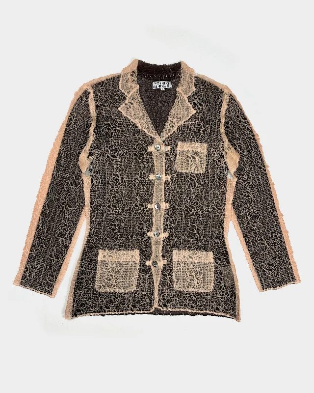 Yoshiki Hishinuma Textured Long Sleeve Shirt 1990's-- Jersey Fabric Tulle Fabric Batik Fabric