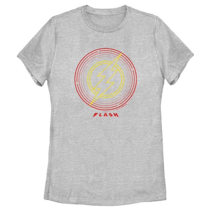 Women's The Flash Neon Lightning Bolt Stamp T-Shirt-- Elegant Classic Vintage