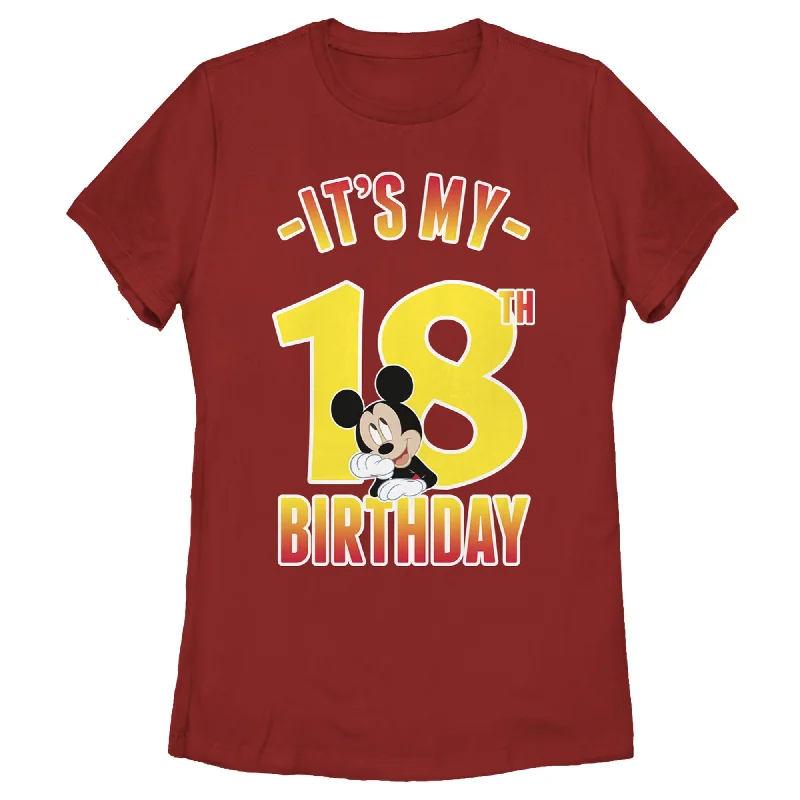 Women's Mickey & Friends It's My 18th Birthday T-Shirt-- Zippered Front Buttoned Front Snap Front