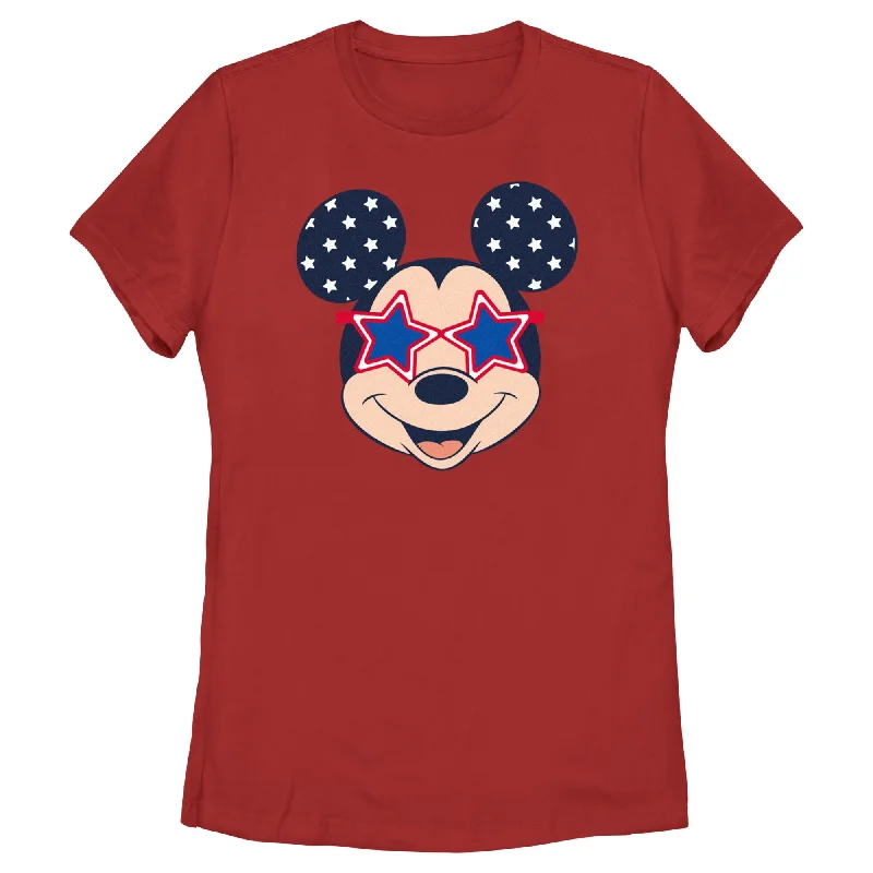 Women's Mickey & Friends Star Sunglasses T-Shirt-- Spandex Blend Rayon Blend Denim Blend