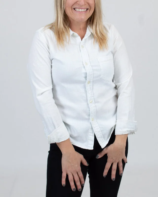 Denim Button Down Shirt-- Iron Safe Non-Iron Wrinkle Free