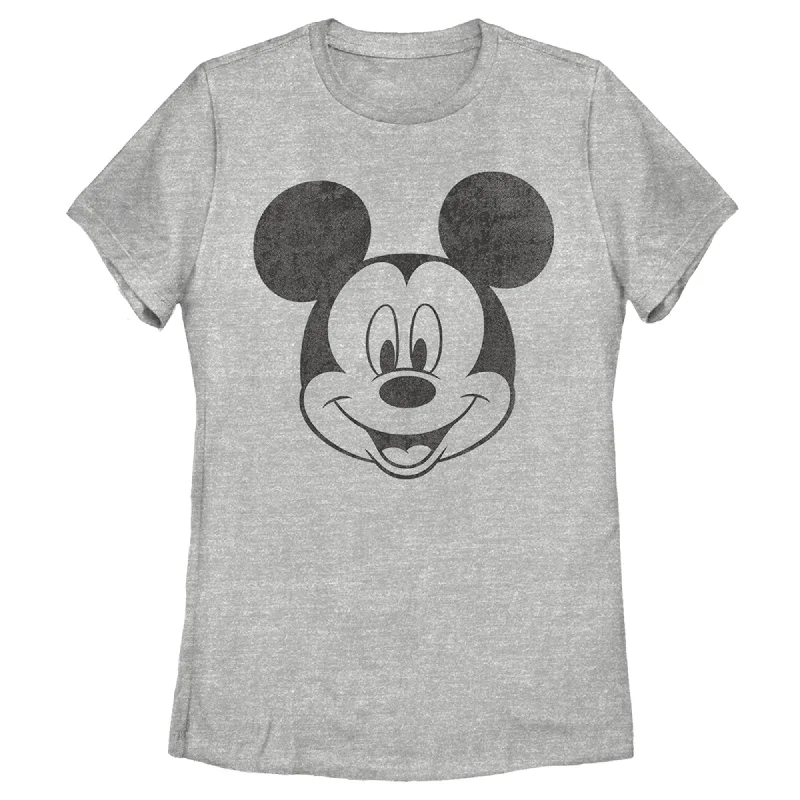 Women's Mickey & Friends Big Smiling Mickey Mouse Face T-Shirt-- Modern Contemporary Chic Women's Mickey & Friends Big Smiling Mickey Mouse Face T-Shirt-- Modern Contemporary Chic