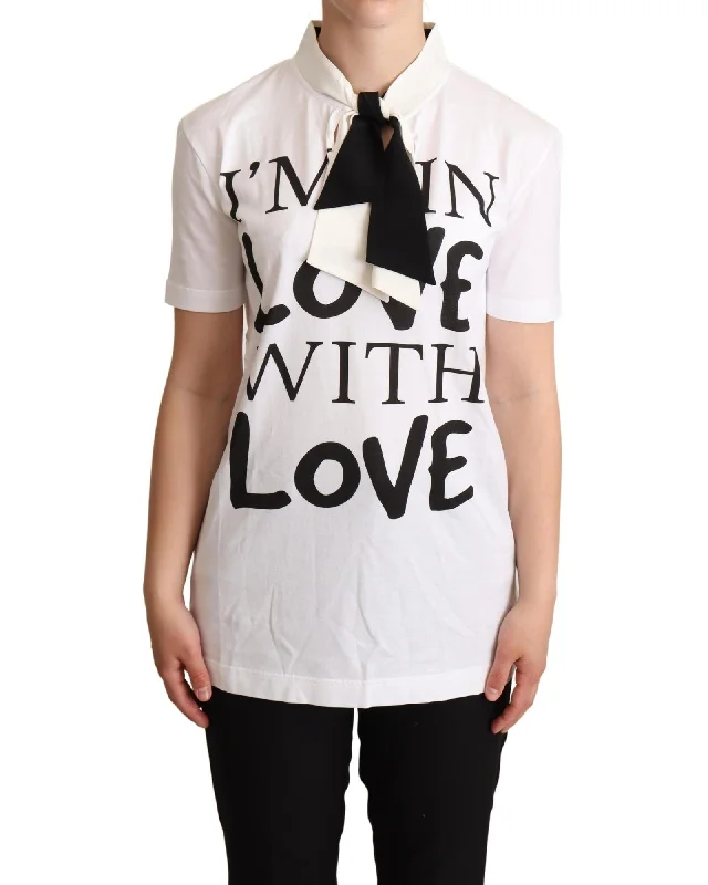 Dolce & Gabbana  Women's I'm in Love With Love T-Shirt-- Lace Blend Ribbed Blend Corduroy Blend