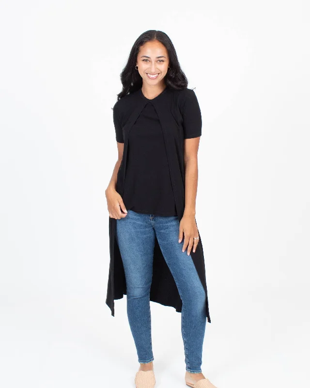 Split Apron T-Shirt-- Striped Floral Plaid