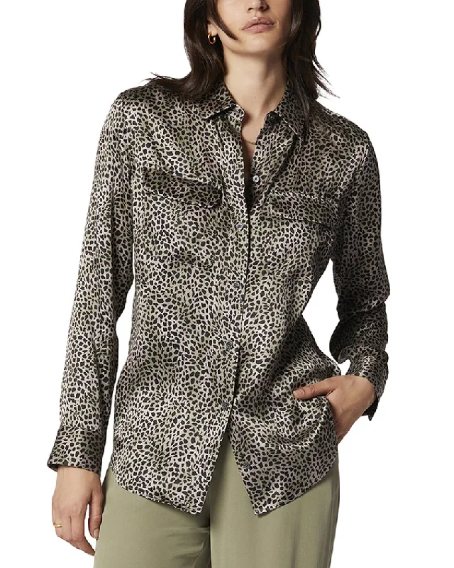 Equipment Signature Silk Shirt-- Striped Floral Plaid