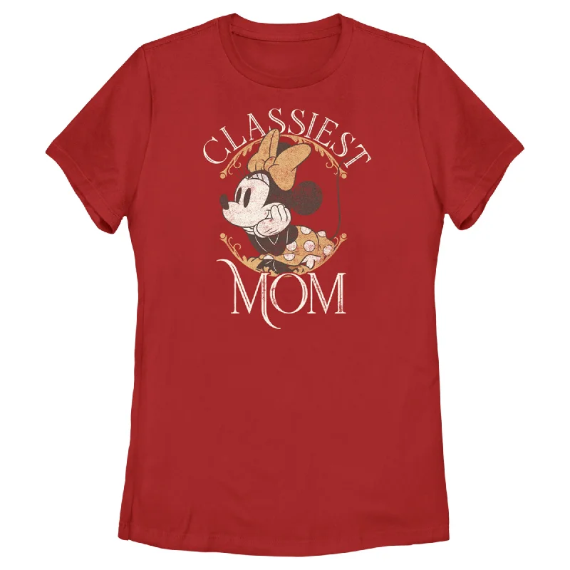 Women's Minnie Mouse Classiest Mom T-Shirt-- Satin Blend Silk Blend Wool Blend