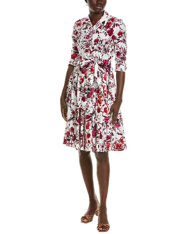 Samantha Sung Laurent Shirtdress-- Polka Dot Checkered Tartan