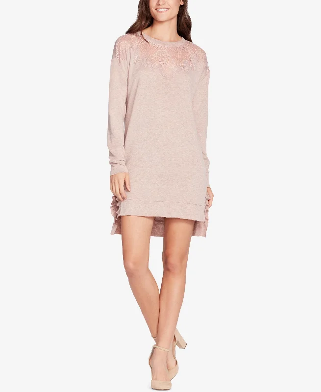 William Rast Illusion Sweatshirt Dress Hoodie with Hem Frayed Vintage Worn