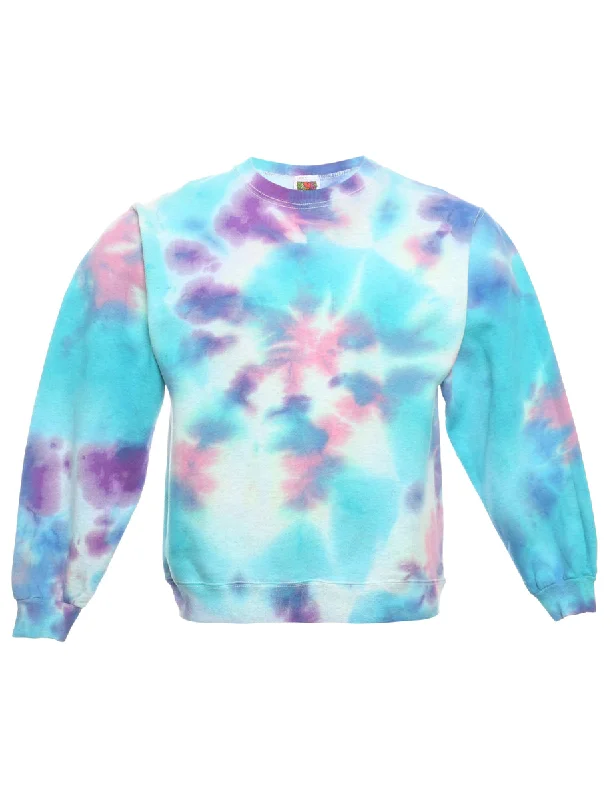 Tie-dye Printed Sweatshirt - S Hoodie with Crew Neck Simple Timeless