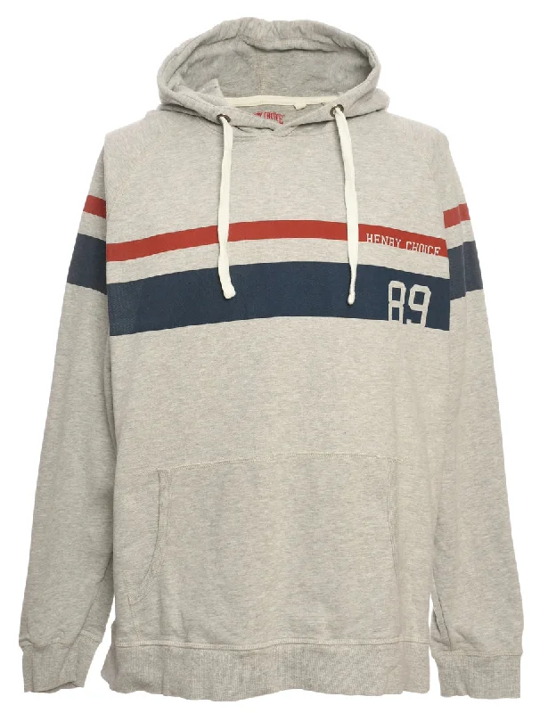 Grey Henry Choice Hoodie - XL Hoodie with Hidden Zipper Minimalist Clean
