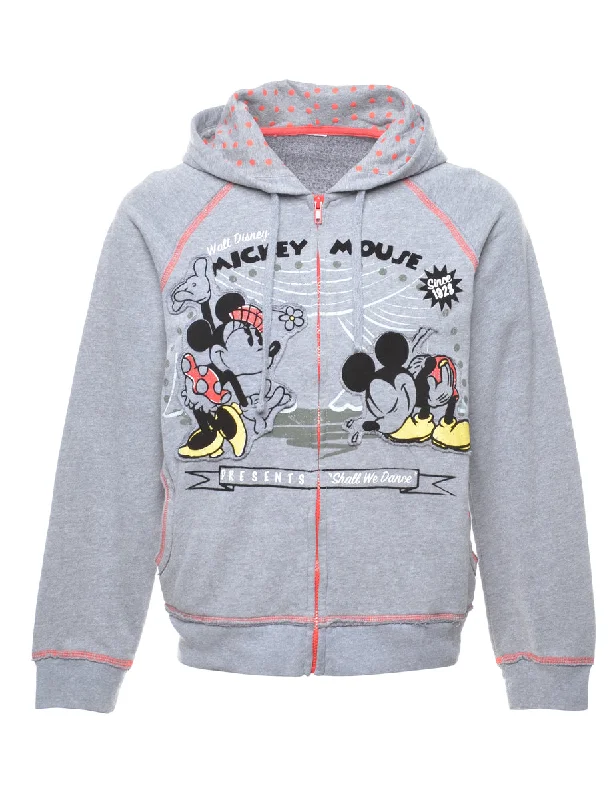 Disney Hooded Cartoon Sweatshirt - M Hoodie with Ribbed Hem Stretchable Secure