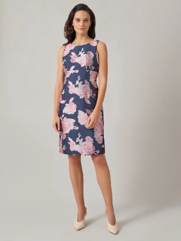 Plus Claudette Dress, Jacquard Cowl Neckline Elegant
