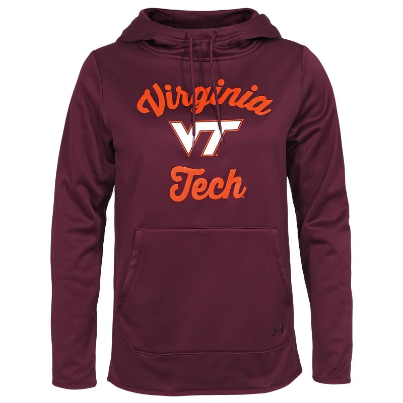 Virginia Tech Women's Gameday Armour Fleece Hooded Sweatshirt by Under Armour Hoodie with Toggle Buttons Decorative Unique