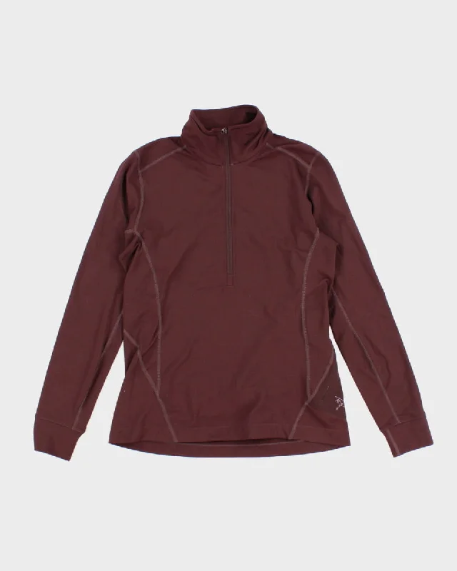 Arc'teryx Brown Quarter Zip Sweatshirt - S Hoodie with Longline Fit Extended Stylish