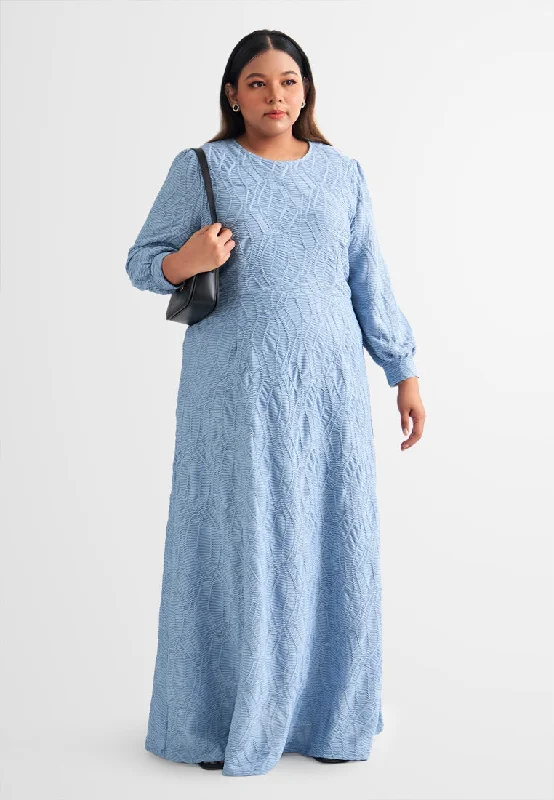Annie Elegant Unique Textured Long Dress Tunics Mesh breathable