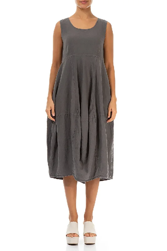 Sleeveless Balloon Truffle Linen Dress Tunics Fashionable chic