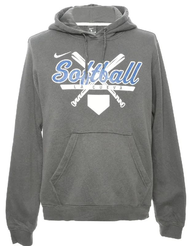 Softball Nike Printed Hoodie - XL Hoodie with Hem Contrast Bold Stylish